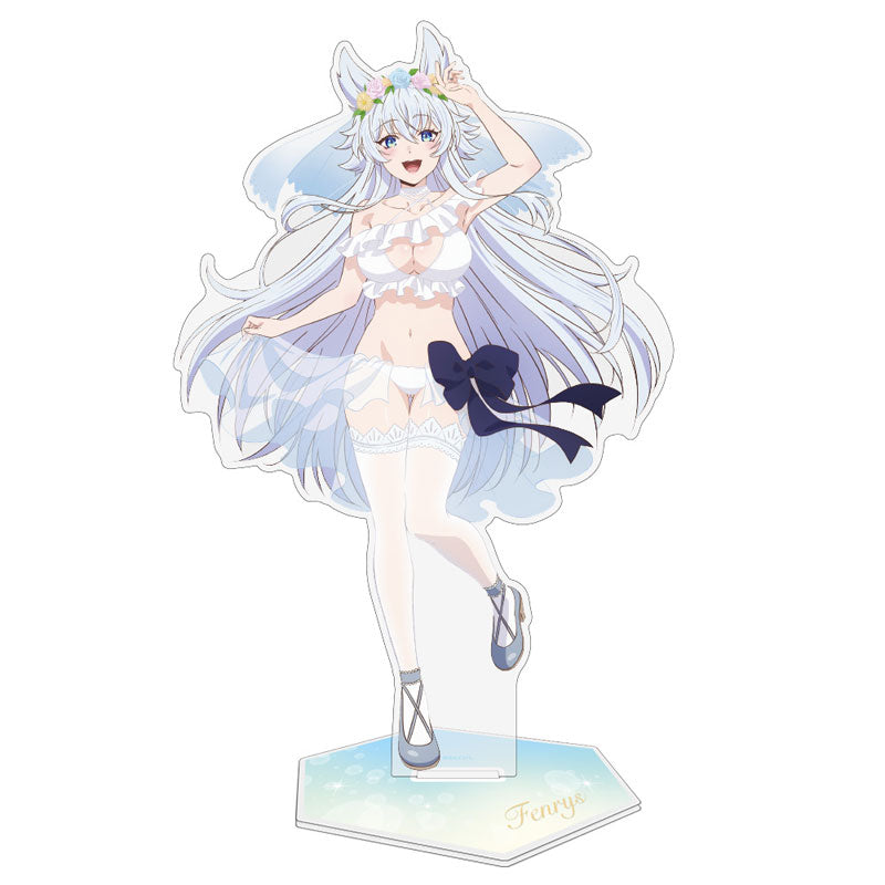 Chillin' in Another World with Level 2 Super Cheat Powers New Illustration Fenrys Acrylic Stand (Large) Wedding Swimsuit Ver.