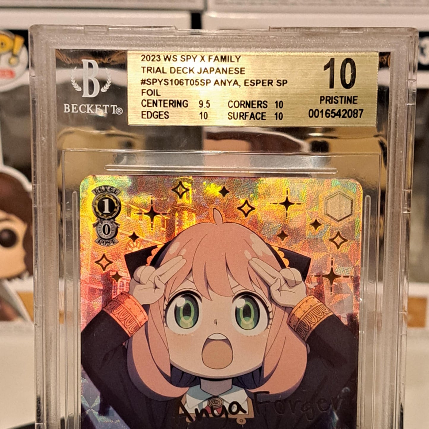 Weiss Schwarz Spy×Family Anya Forger SPY/S106-T05SP SP Signed FOIL TCG JP BGS 10