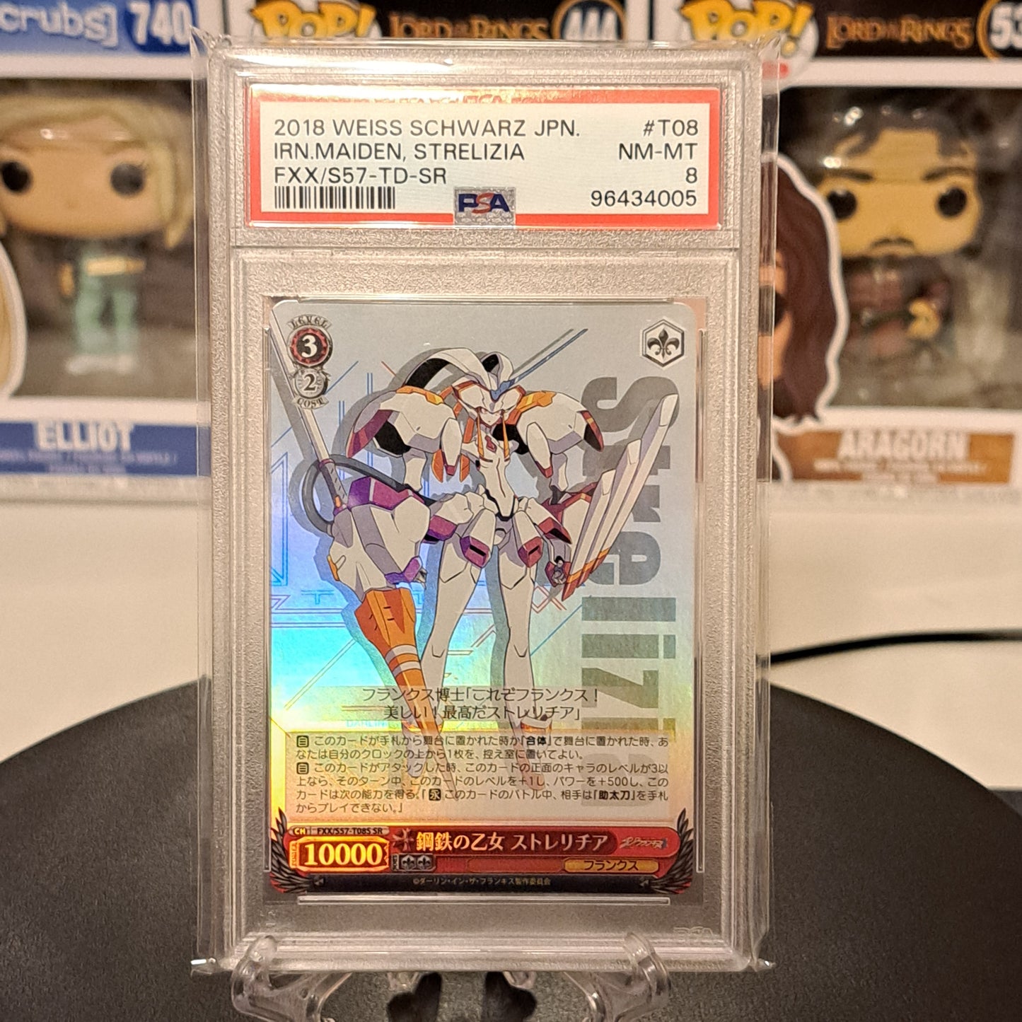 2018 WEISS SCHWARZ JPN DARLING IN THE FRANXX #T08 IRON MAIDEN, STRELIZIA PSA 8